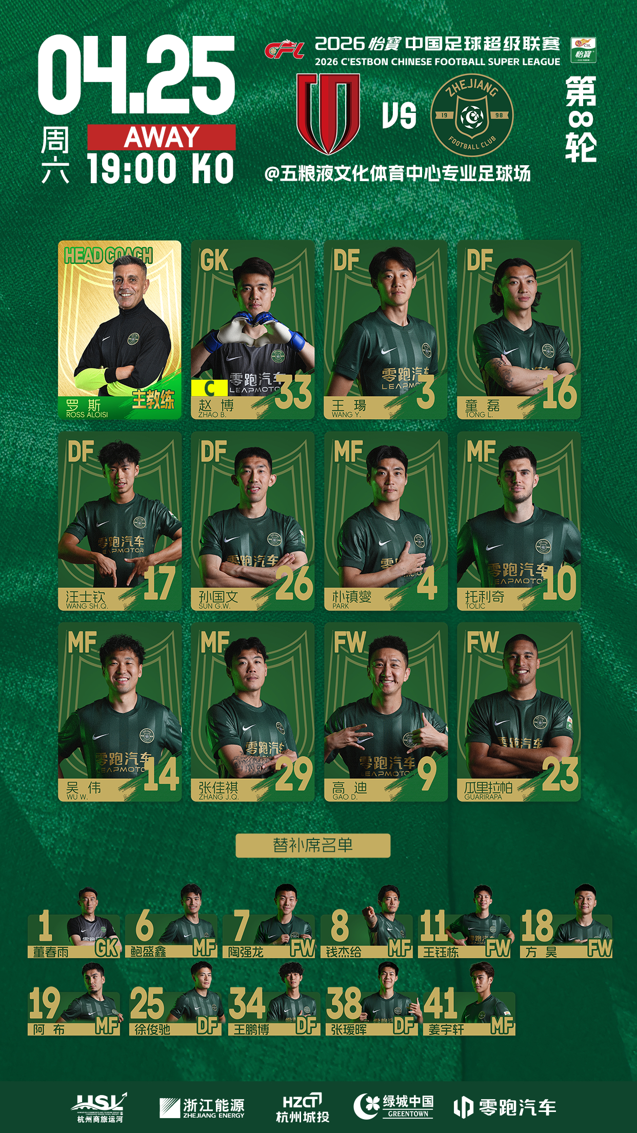 中超战报 | 2026中超联赛第8轮 成都蓉城 4-0 浙江绿城插图